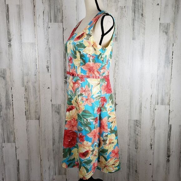 Sangria Tropical Floral Vacation Dress Sz 12 - Picture 4 of 8